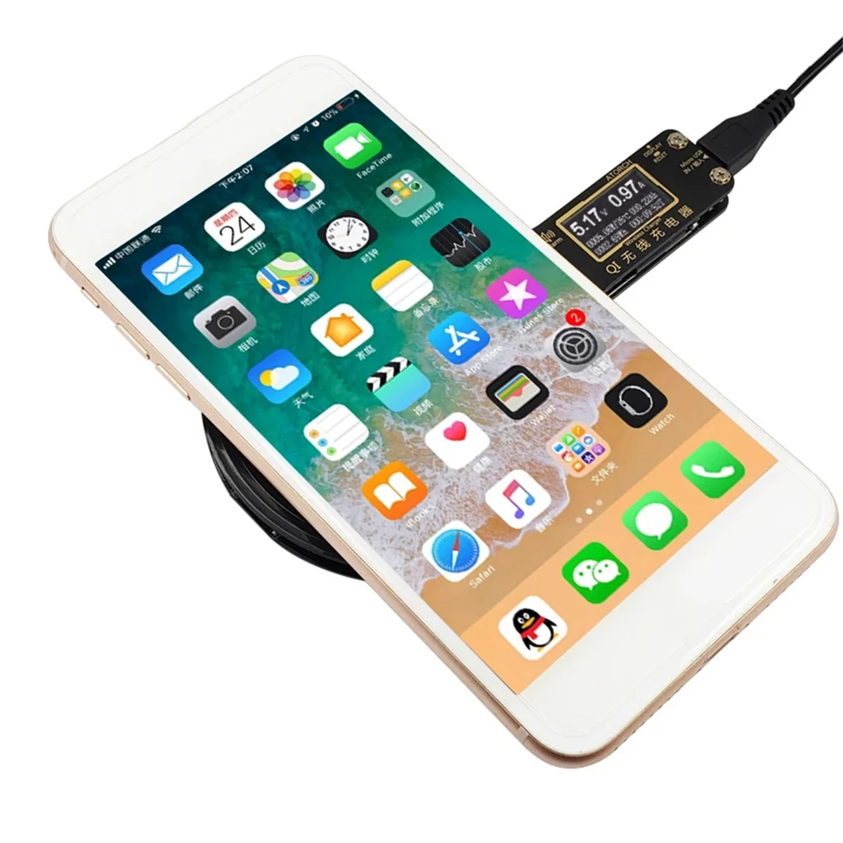 ABNJ Wireless Charger Mobile Phone Tester for X 8 Plus for Galaxy S8 S9 S7 Usb Fast Charger Lcd Tester