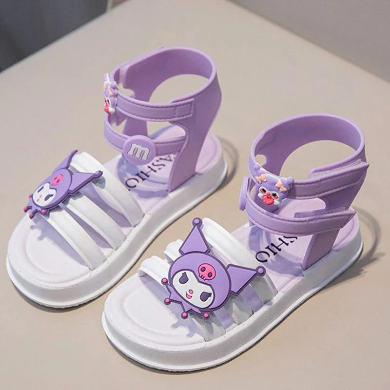 Sanrio Kuromi My Melody Kids Sandal Kawaii Anime Anti Slip Waterproof Cartoon Rome Super Light Girl Children Sandal Toys Gifts images - 6