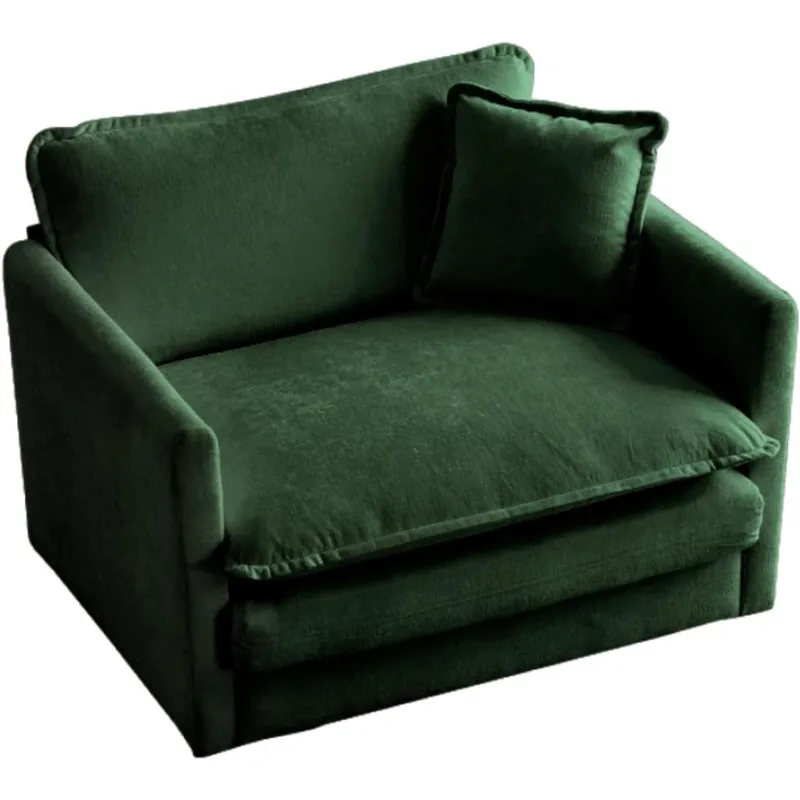 Chenille Single Sofa Chair - Seat Comfy Armchair with Pillow for Living Room Bedroom Apartment, home.