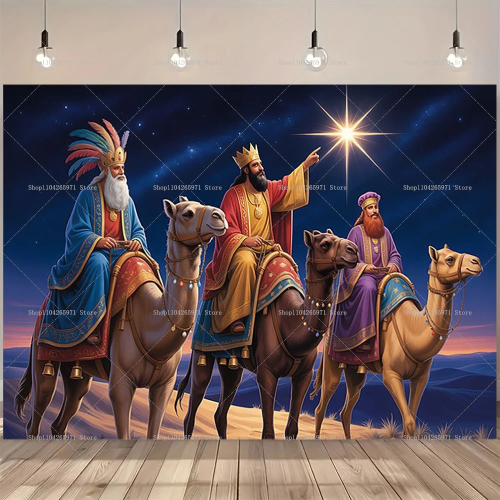 إسبانيا ثلاثة الملوك خلفية ثلاثة الحكماء الرجال الدين ديكور حفلة راية يوم العرض هدية لليسوع الرضع المقدس #4