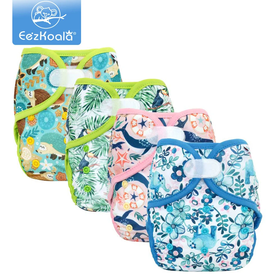 EezKoala Eco-friendly Cloth Diaper Cover Baby Washable Diaper Waterproof Baby Nappy Reusable Adjustable Pocket Diaper Hook&Loop