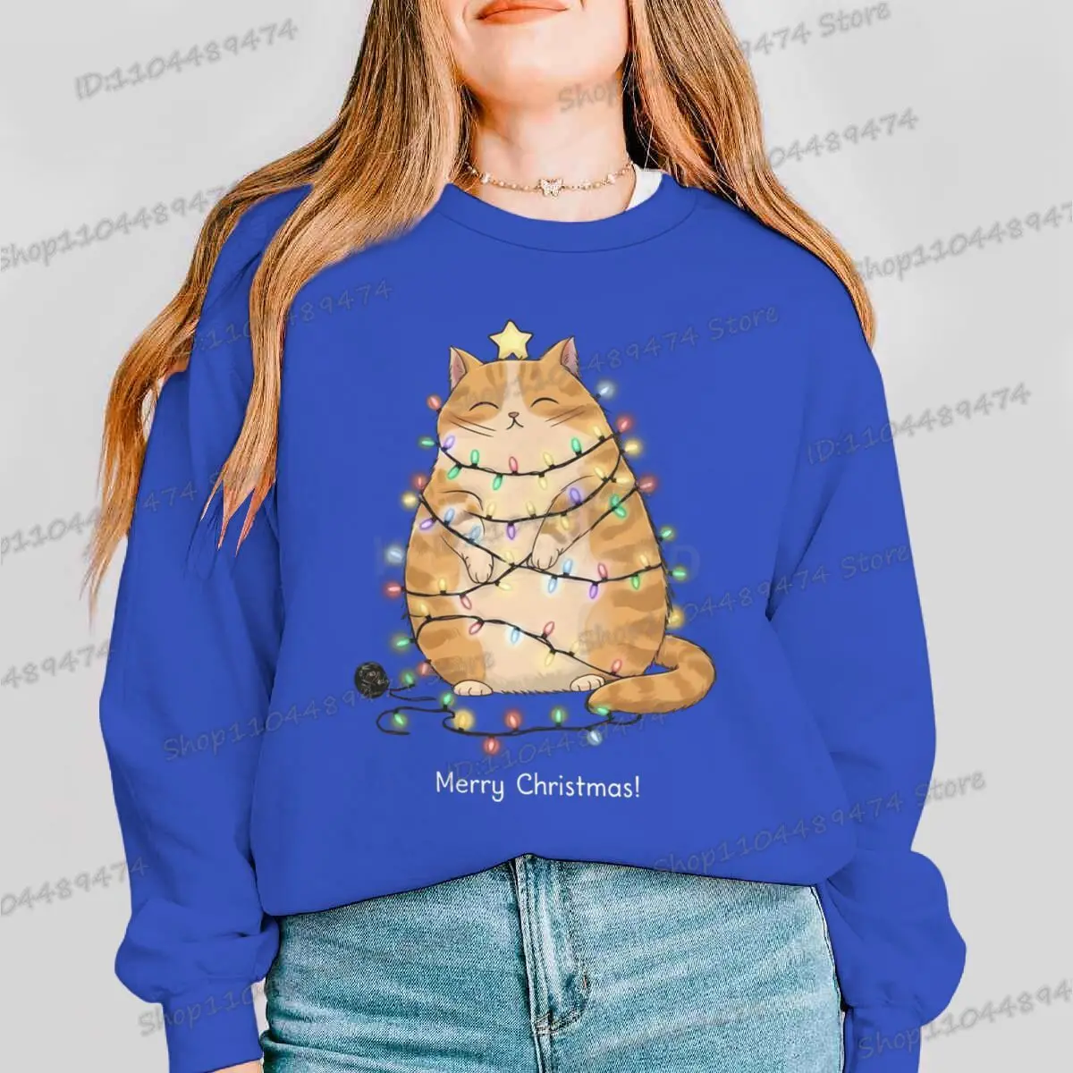 مضحك الزنجبيل القط عيد ميلاد سعيد بلوزات أزياء الرجال النساء الكرتون هوديس هدية عيد الميلاد طويلة الأكمام الصوف عيد الميلاد البلوز