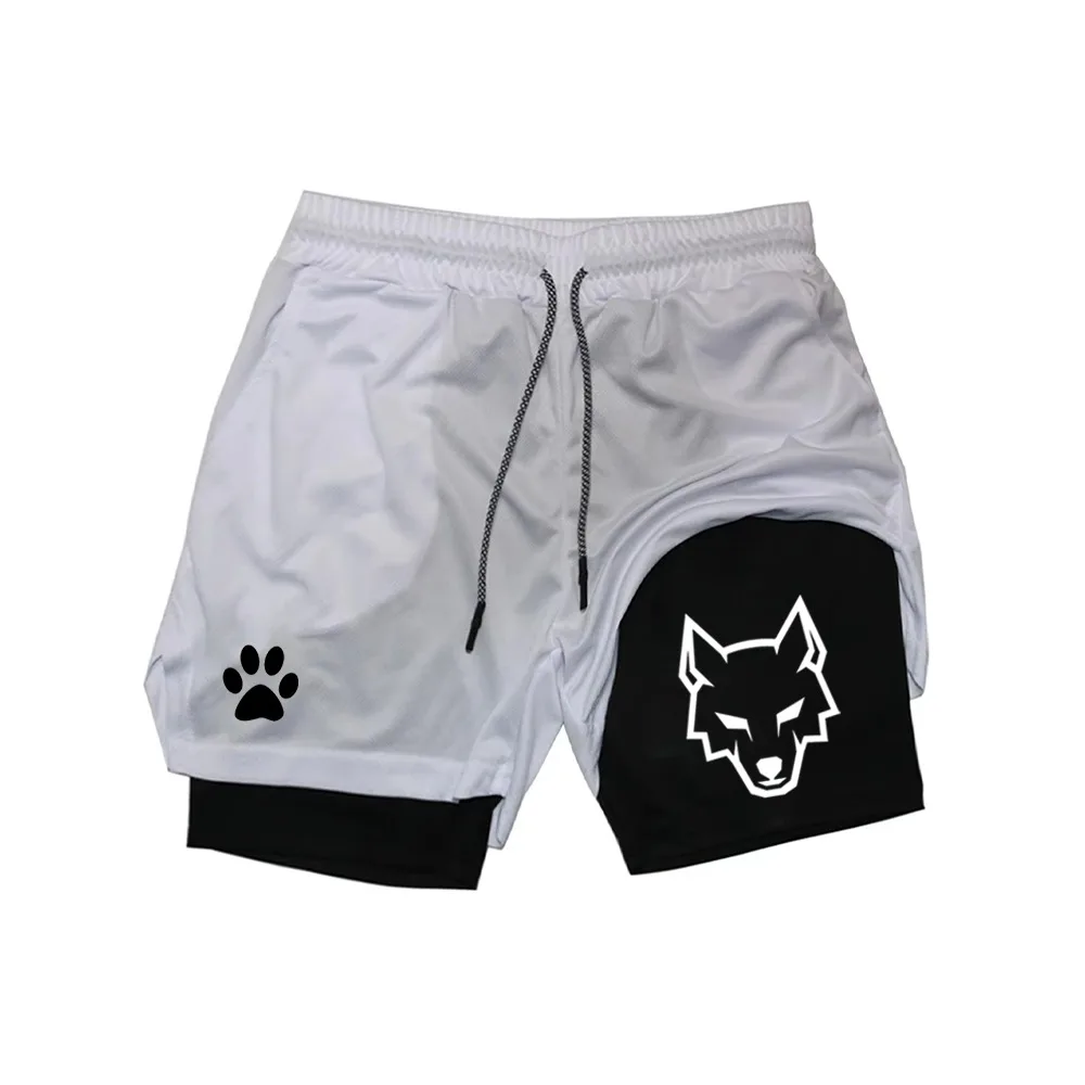 NEW SUMMER Men's Sports Shorts, 2 in 1 Gym Shorts, Casual Running Sportswear, Double Layer Shorts for Fitness WX001