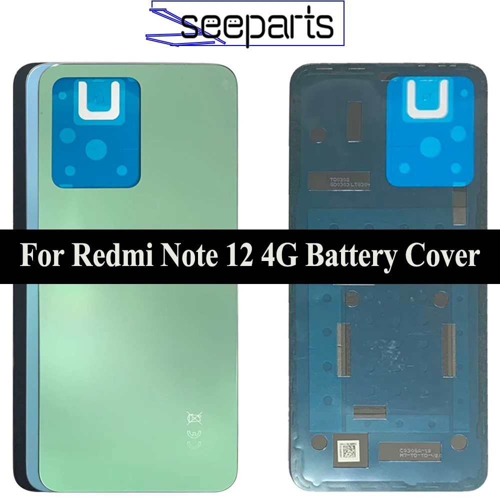 

Новая крышка для Xiaomi Redmi Note 12 4G крышка аккумулятора задняя крышка корпуса Запасные части Note12 4G задняя крышка с объективом камеры