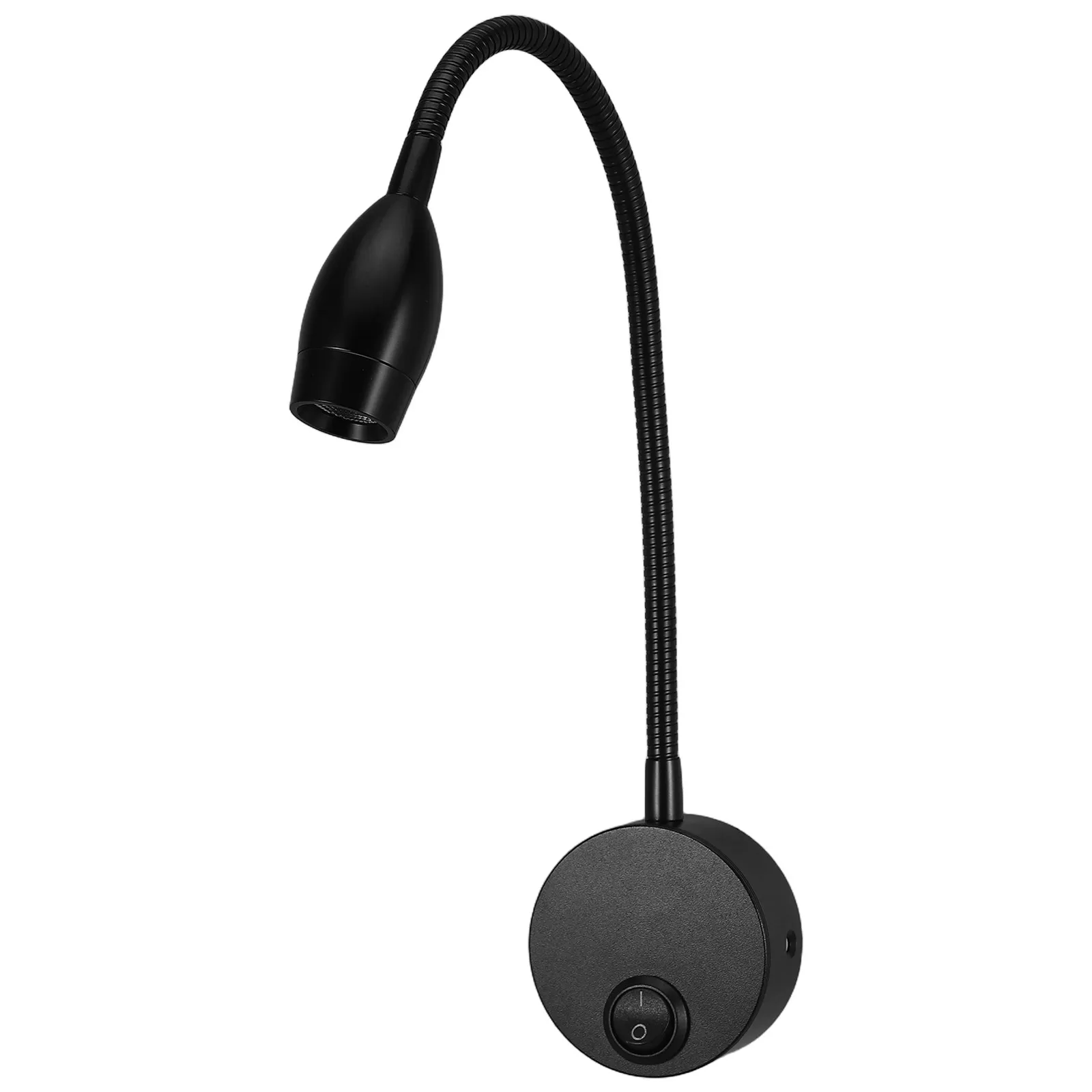 Adjustable Gooseneck LED Wall Lamp 360 Degree Rotating Head Wall Mounted Reading Light Switch Bedside Book Light Bedroom Desk