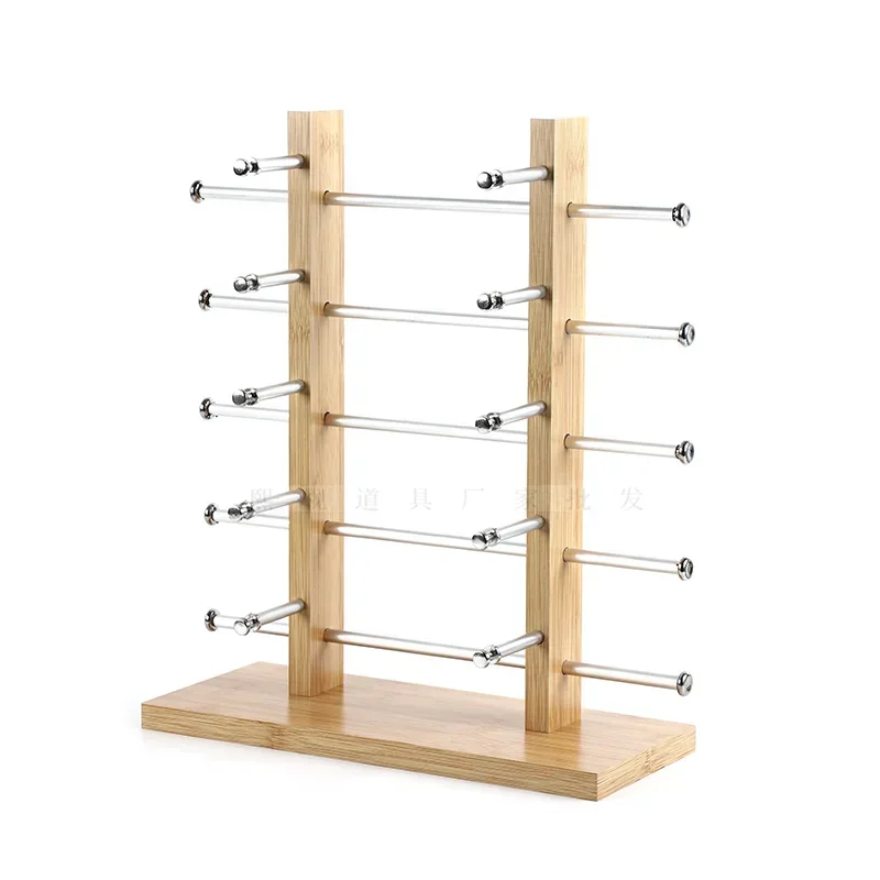 Display Shelf Wooden Sunglass Stand Eyeglass Organizer for Desk Sunglasses Rack Holder Storage Solution