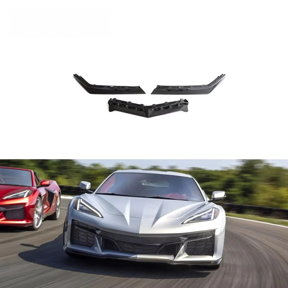 

3pcs/set Carbon Fiber Front Bumper Lip for Chevrolet Corvette Z06 2-Door 2023
