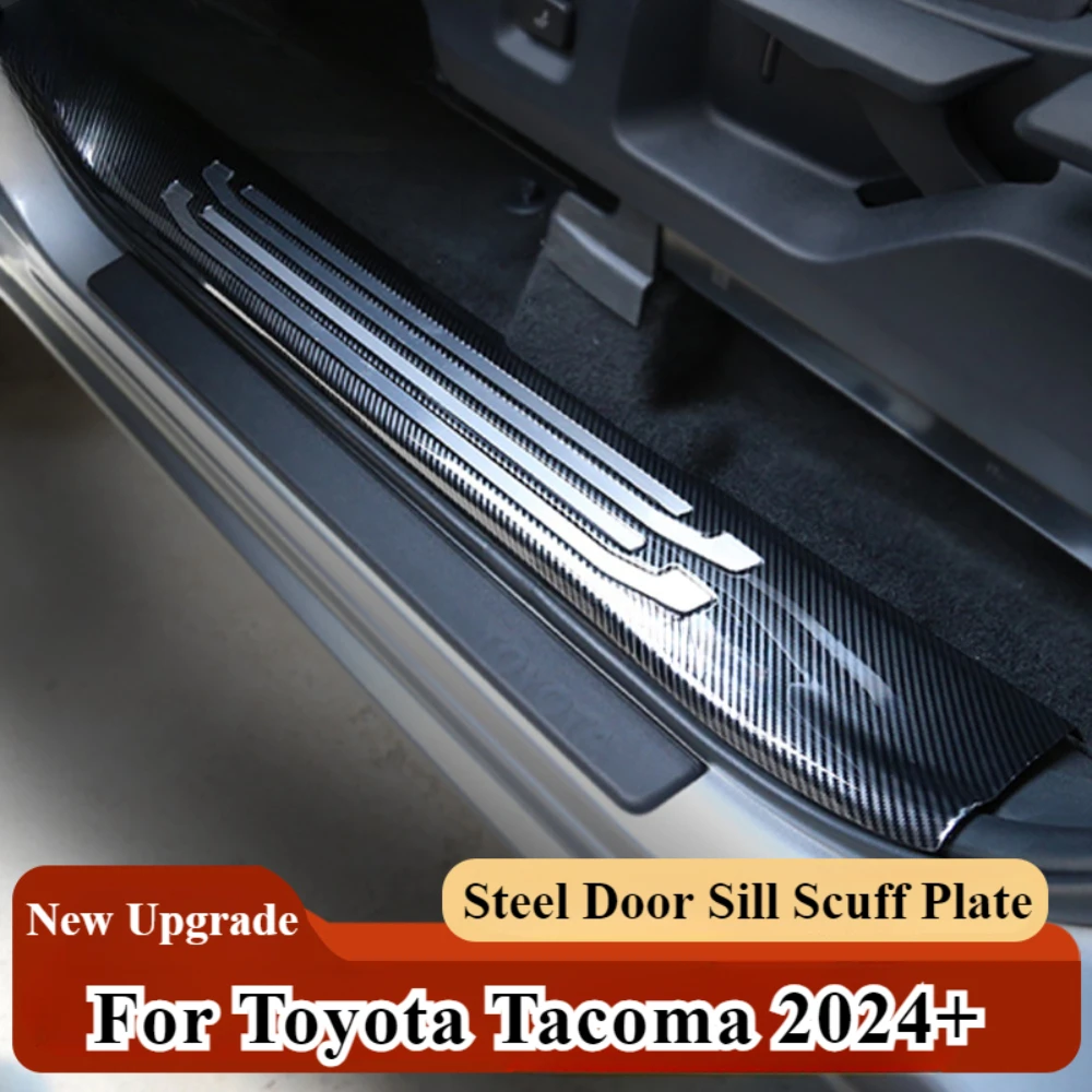 

For Toyota Tacoma 2024 Car Door Sill Strip Scuff Guard Welcome Plate Protection Trim Stainless Steel Accessories Car Styling