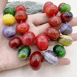 19.5Inchs Graduated Multicolor Large Dragon Veins Agates Rondelle Nugget Beads For DIY Choker Necklace Making MY230791