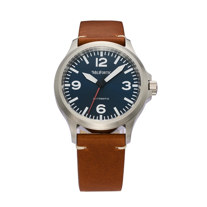 Milifortic 39mm Pilot Watch Man M096 Large Arabic Numerals Dial
