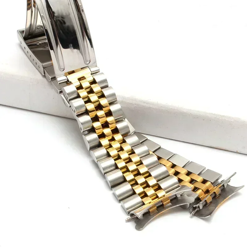 الفاخرة منحني نهاية حزام (استيك) ساعة ل رولكس اليوبيل الفولاذ المقاوم للصدأ سوار إكسسوارات 18 مللي متر 19 مللي متر 20 مللي متر 21 مللي متر حزام معدني 2026