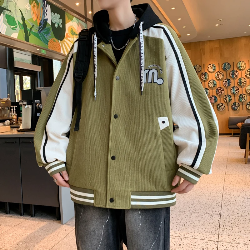 

Hooded Varsity Jacket for Boys 2025 Trendy High School Middle School Student Autumn Spring Jacket Casual Fashion Hoodie Jacket