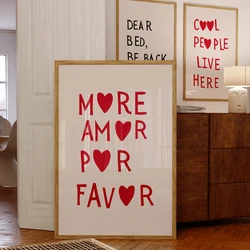 Minimalist Heart Modern More Amor Por Favor Quotes Wall Art Prints Canvas Painting Poster Pictures For Living Room Home Decor