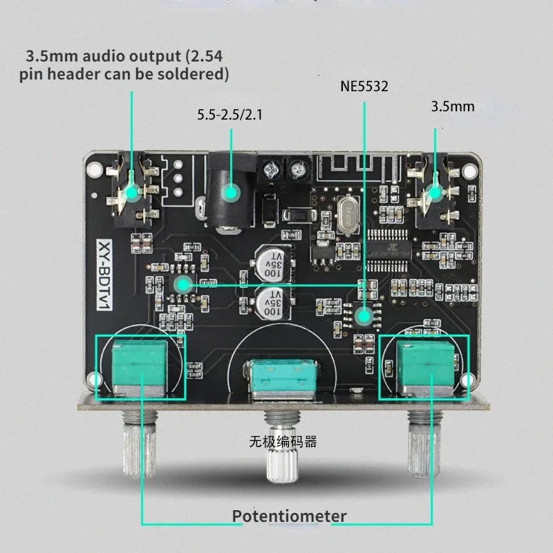 SOTAMIA Bluetooth 5.1 Dual NE5532 Preamplifier Tone Board Tweeter Bass Tone Control Home Theater Audio Preamp Support Sinilink