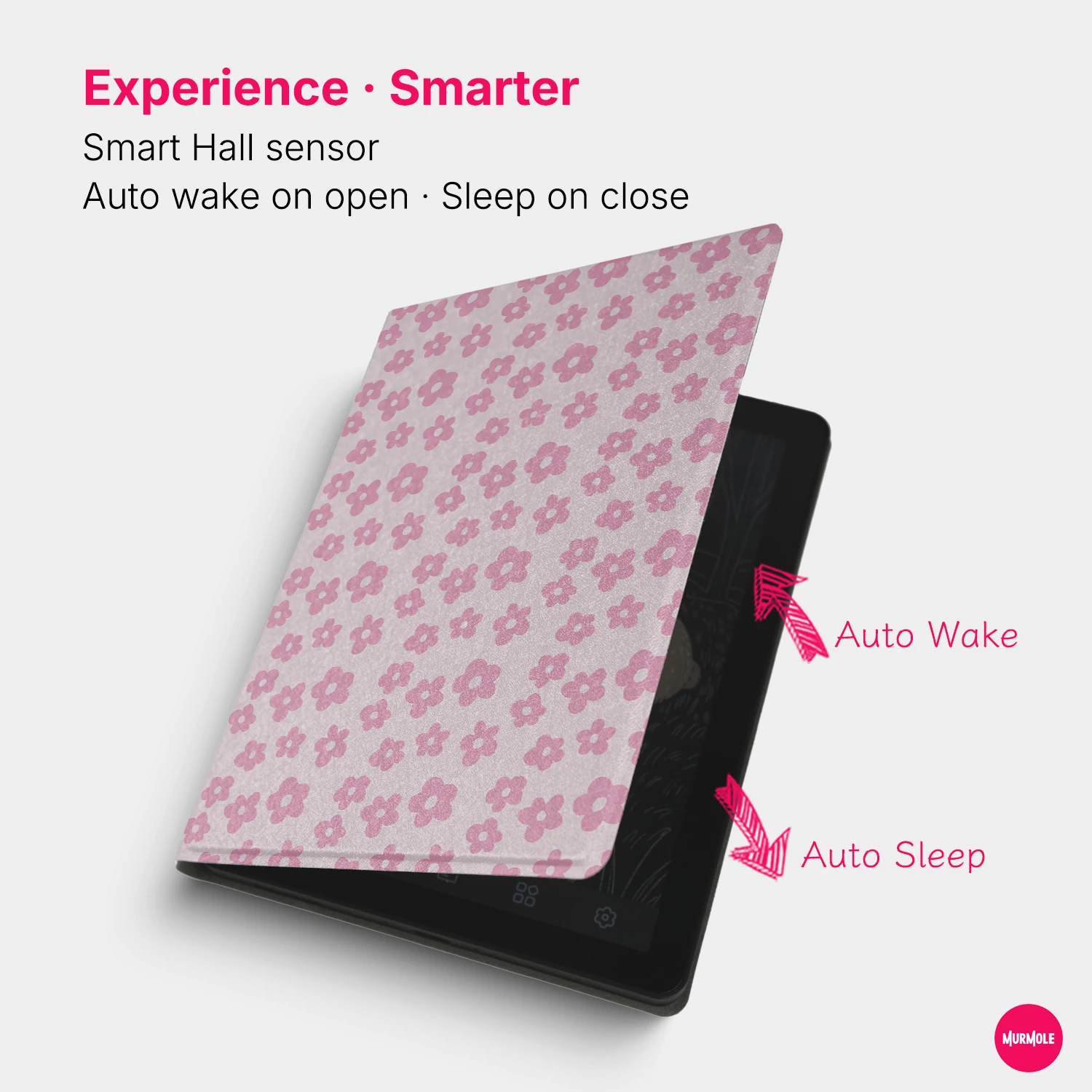 Etui Magnetyczne Murmole Floral Grid Plaid do Bigme B6 6" Ultra Slim Frameless Cover Bez Tylnego Panelu, Ochronne Etui Folio — zdjęcie produktu 4
