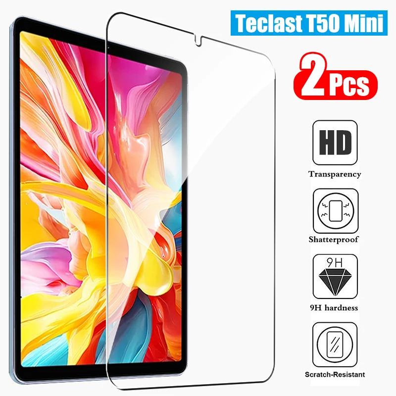 2pcs Tempered Glass Screen Protector For Teclast T50 Mini 8.7 inch 9H Film
