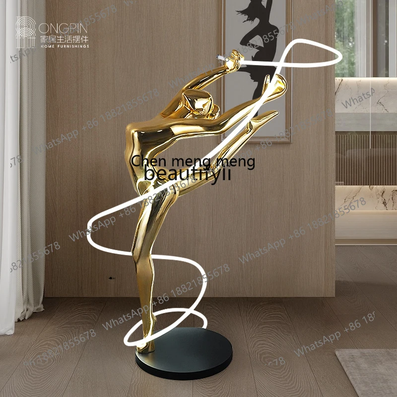 Creative large-scale floor-to-ceiling ornaments Sales department Soft decoration FRP figure sculpture Interior abstract artwork