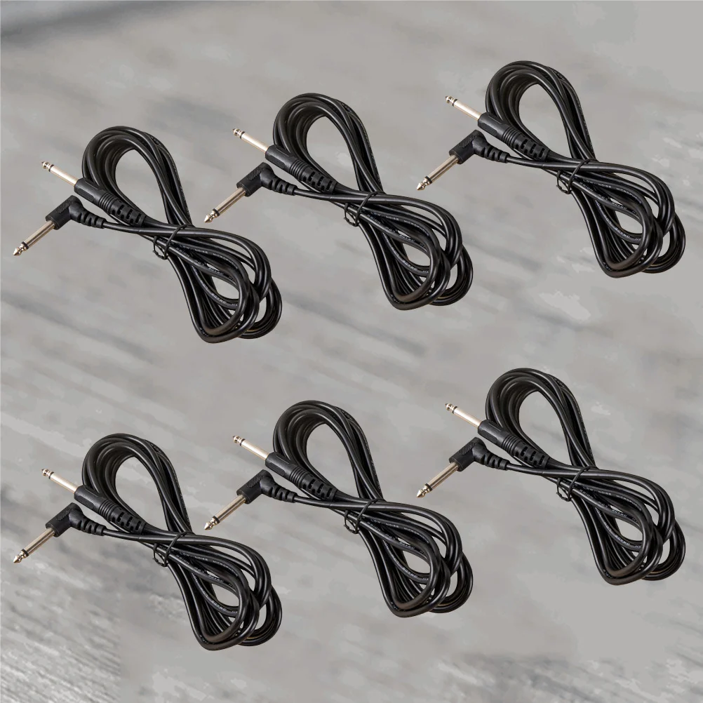 

10Pcs Guitar Connection .35mm Elbow Effector Cable for Guitar Bass Speaker Patch Right Angle Instrument Audio Cable Black