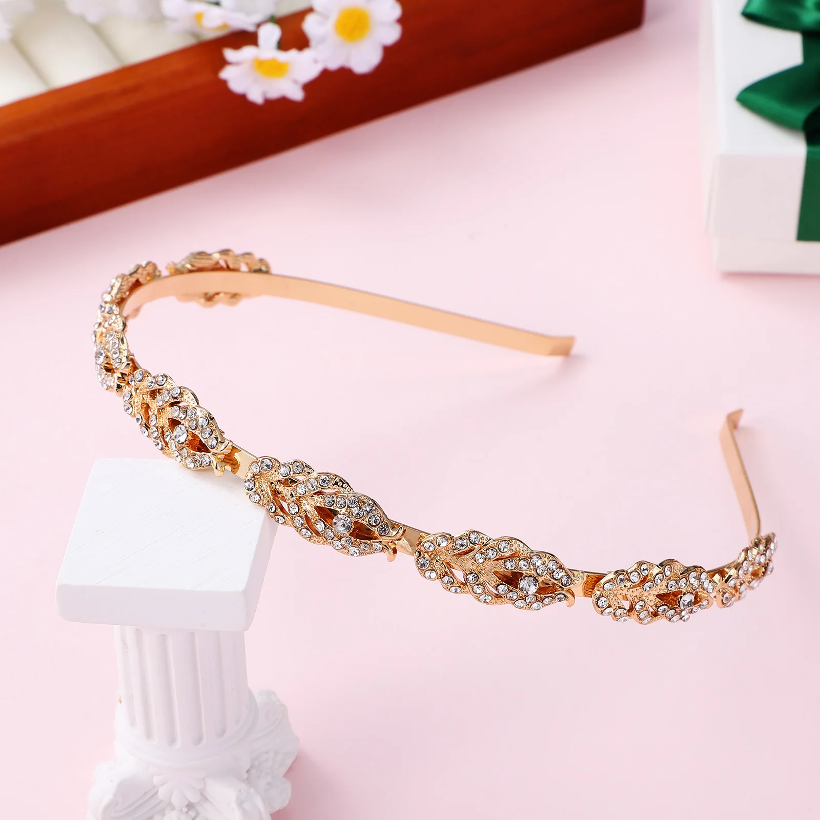 Bride Headband Bridal Wedding Woman Hair Hoops Hairband Bands For Women's Golden Decorative Glitter