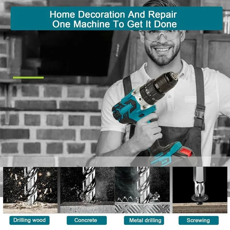 充電式21V多機能電動ハンドドリル - リチウム電池、インパクトピストルドリル、電動ドライバー機能