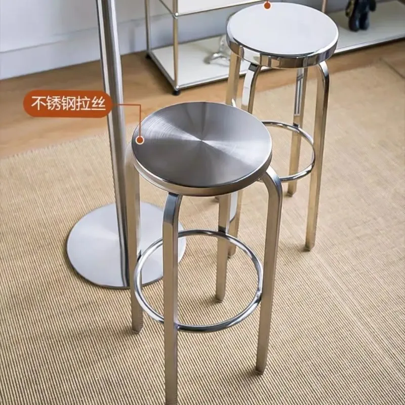 심플 바 스툴 메탈 바 스툴 카페 라이트 럭셔리 하이 스툴 야외 바 특수 의자 스테인리스 스틸 프레임 스툴