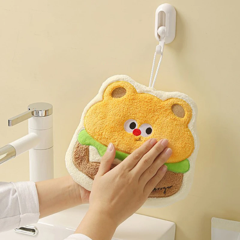 

Cute Hand Towels Kitchen Bathroom Absorbent Microfiber Kitchen Towel Cloth Dishcloths Hanging Cloth Kitchen Accessories