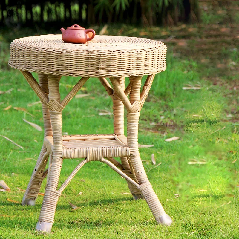 Rattan Tea Table Table Sitting Room Furniture Handwork No Paint No Glue Balcony Leisure Single Tea Table