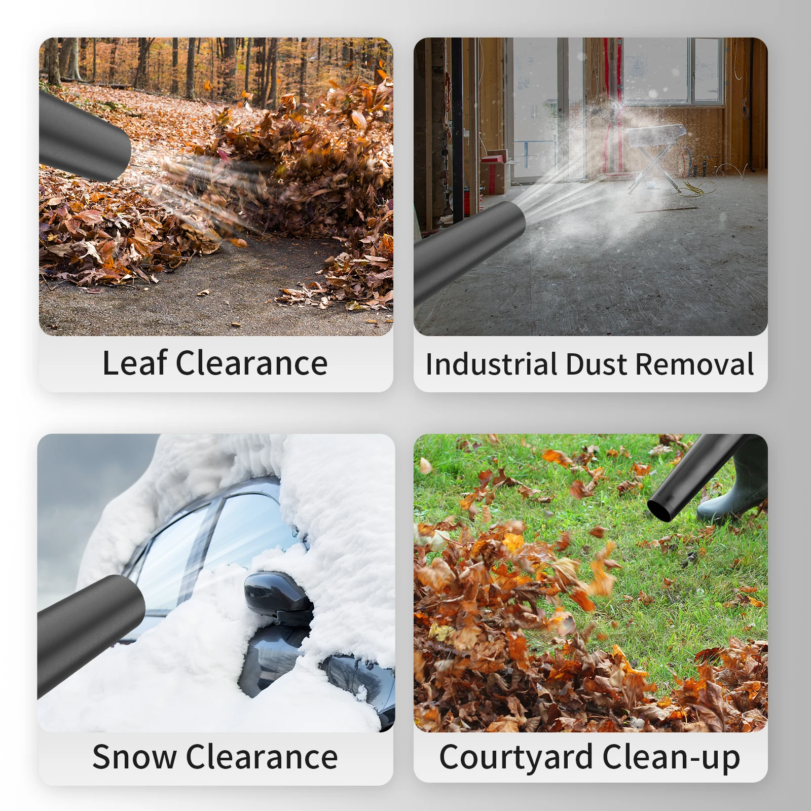 เครื่องเป่าลมไร้สายพร้อมแบตเตอรี่และที่ชาร์จ 20V เครื่องเป่าลมดูดใบไม้แบบมือถือไร้สายพร้อมถุงและเครื่องเป่าหิมะ