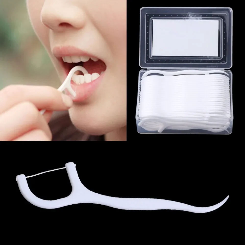 

Sdatter 50pcs Dental Floss Flosser Picks Teeth Toothpicks Stick Tooth Clean Oral Care