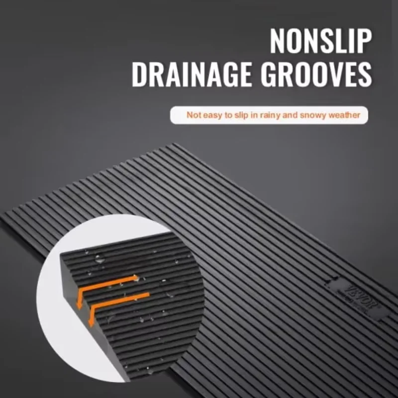 Rise Cuttable Threshold Ramp for Sweeping Robot, 35.4" Wide Natural Rubber Wheelchair Ramp, Non-Slip Solid Rubber Ramp