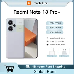 Xiaomi Redmi Note 13 Pro+ Plus Global ROM 256GB 512GB Smartphone 5G Dual SIM NFC 200MP OIS Camera 1.5K Curved Screen MIUI 14