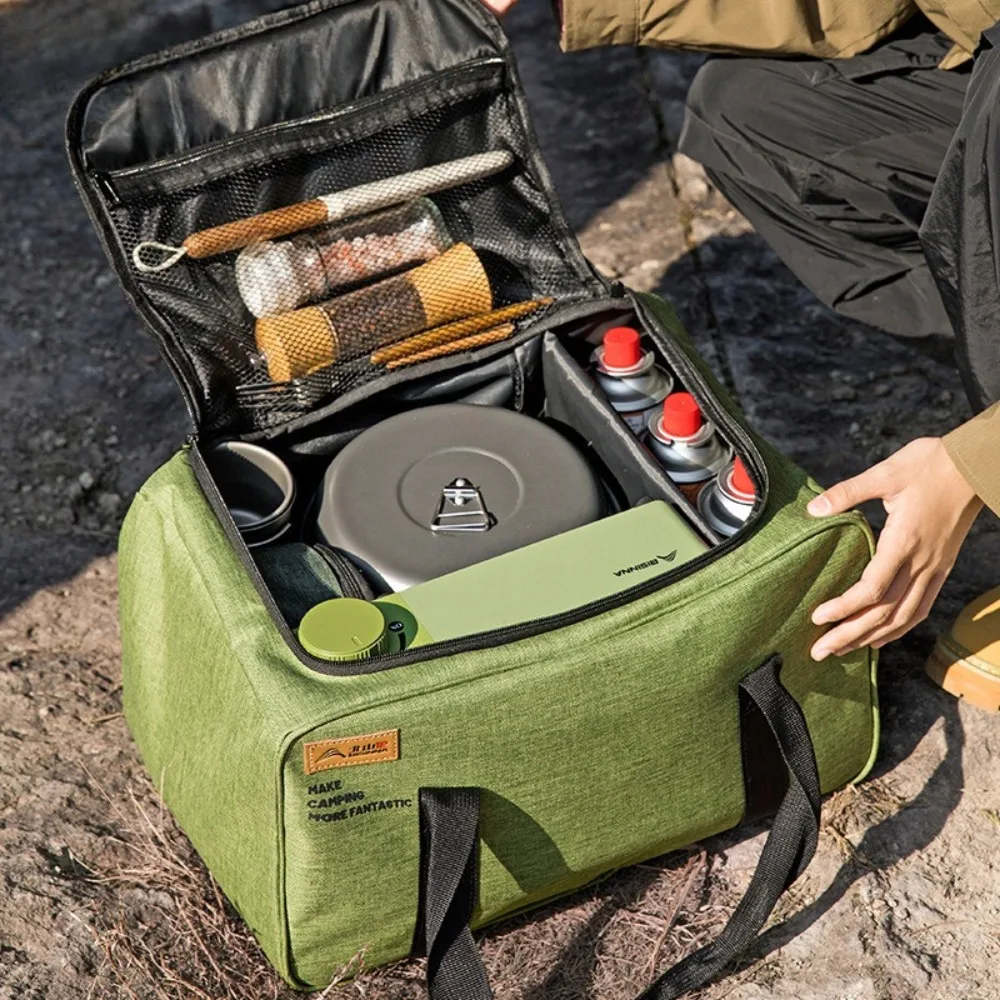 

2025 Fashion Outdoor Camping Bag 26L Folding Gas Tank Storage Bag Picnic Cookwre Container Camp Supplies Adjustable Partition