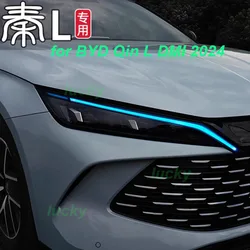 Car Headlight Sticker Color Change Film for BYD Qin L DMI 2024 Decorative PVC Film Headlamp Eyebrow Cover Exterior Accessories