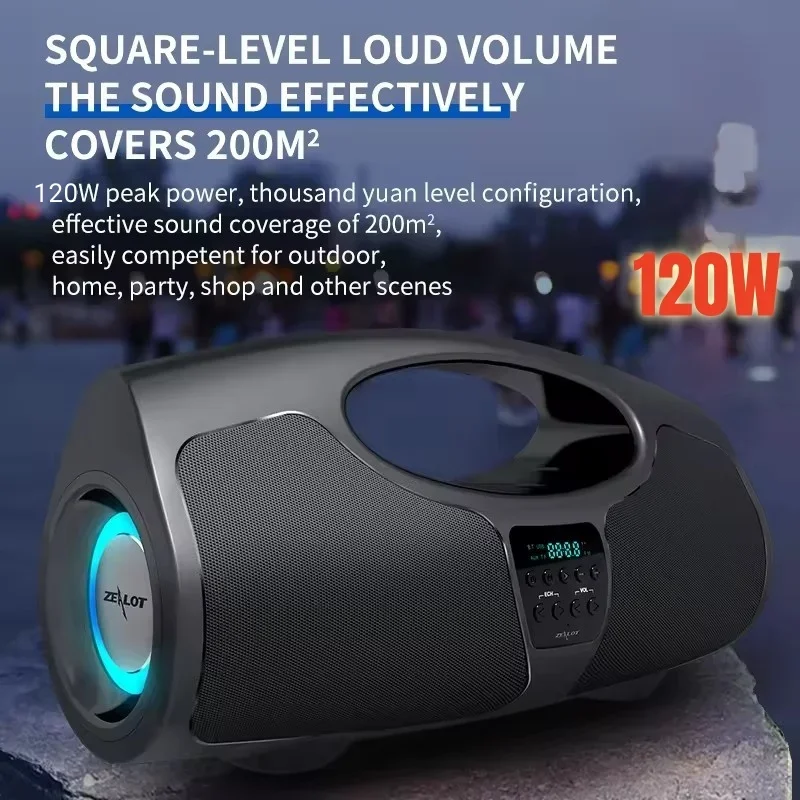 Wireless Bluetooth Speaker with Mic Subwoofer Outdoor Karaoke Sound Column Portable Party Box KTV Subwoofer FM 120W Caixa De So