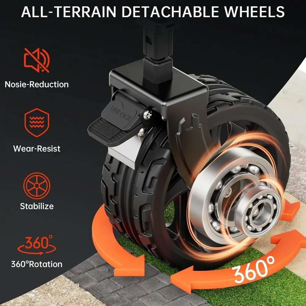 รถเข็นอเนกประสงค์พับได้ขนาดใหญ่ 320 ลิตร รับน้ำหนักได้ 400 ปอนด์ ล้อใหญ่สำหรับกิจกรรมกลางแจ้ง แคมป์ปิ้ง ซื้อของชำ - สีชมพูโรส