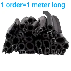 1order=100Meter,Car Door Rubber Seal Strips Auto Double Layer Sealing Stickers Door Trunk Sound Insulation Weatherstrip Interior