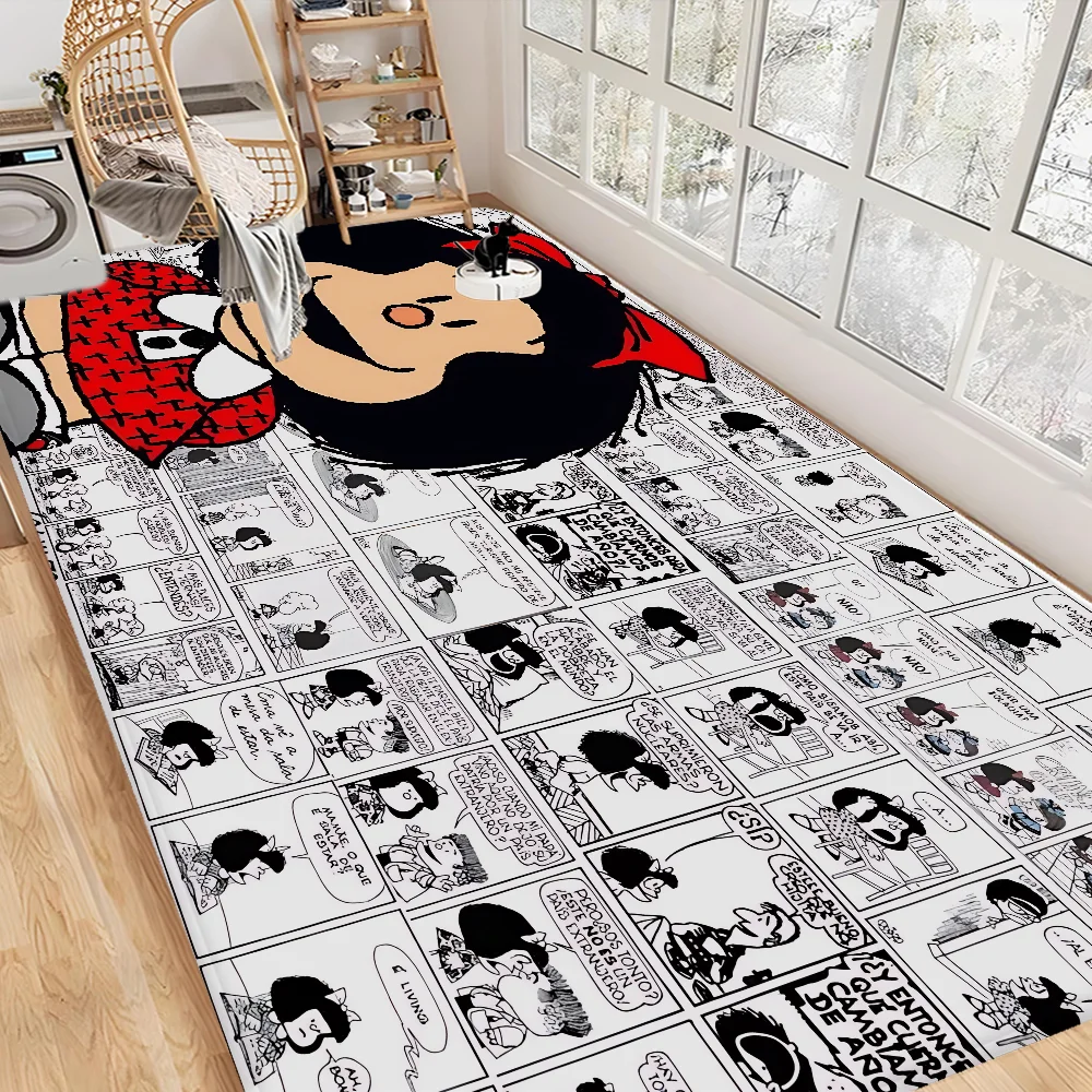 

Funny Mafalda Pattern Floor Mat INS Style Soft Bedroom Floor House Laundry Room Mat Anti-skid Household Carpets