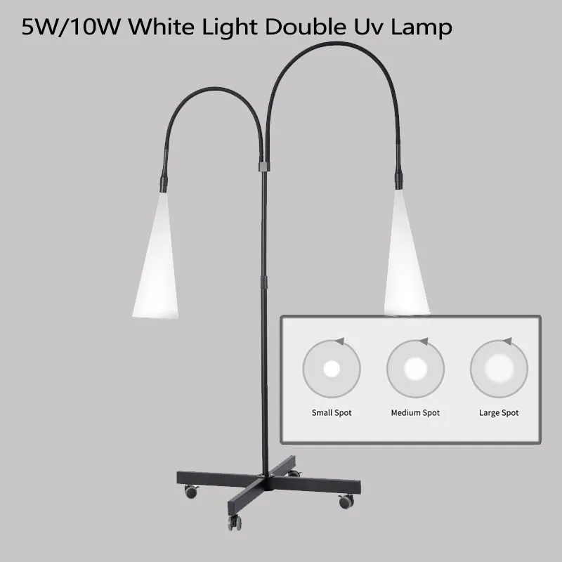 더블 화이트 LED 속눈썹 라이트 램프 5W 10W 더블 화이트 LED 라이트 플로어 램프, 395nm 플로어 LED 램프 속눈썹 연장 도구용