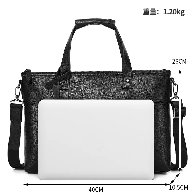 حقيبة يد بكتف واحد للرجال 2025 جديد مكتب السفر ركاب حقيبة رجالية فاخرة حقيبة جلدية أصلية حافظة أعمال موجزة #3