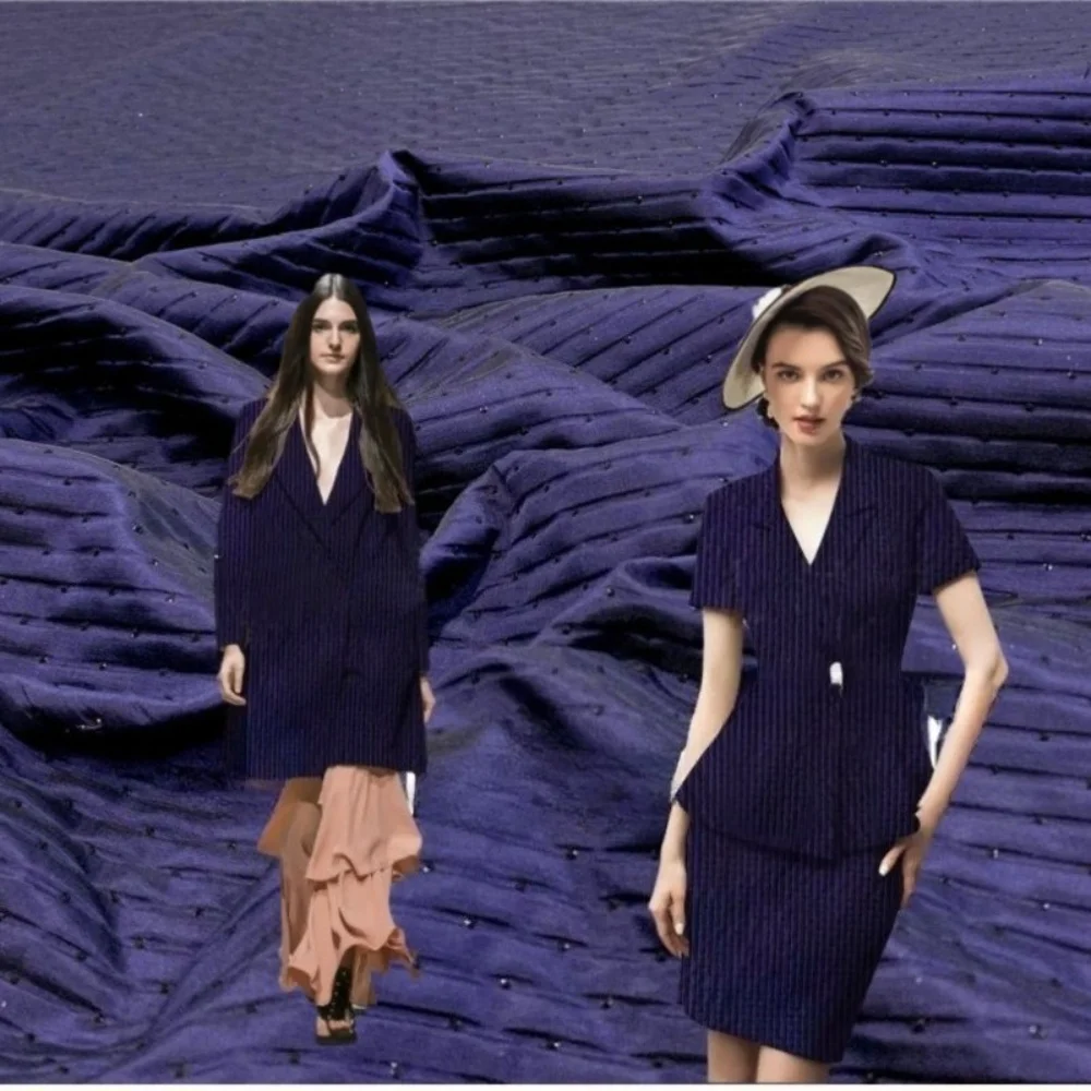 

Metal Wire Brocade Jacquard Fabric Yarn-dyed Blazer Dress Clothing European Brand Fashion Design Sew Cloth By The Meter