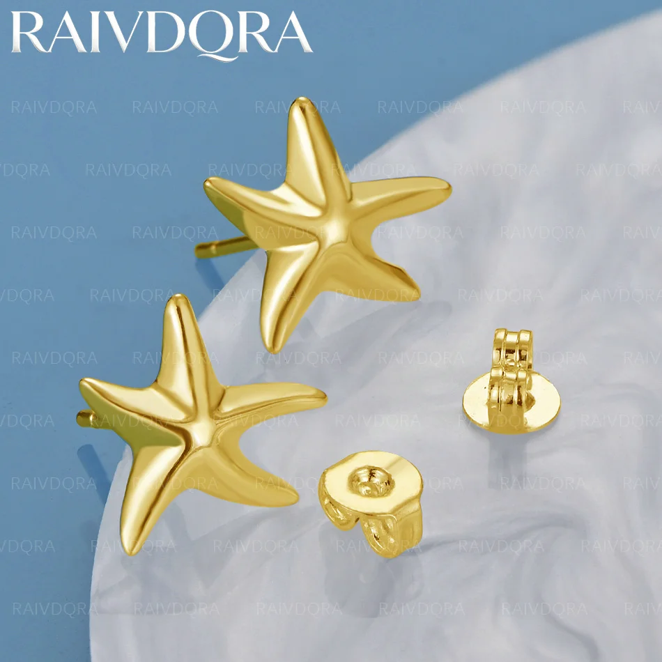 Boucles d'oreilles en forme d'étoile de mer plaquées or 18 carats pour femmes, bijoux simples et mignons, accessoires de fête et de mariage