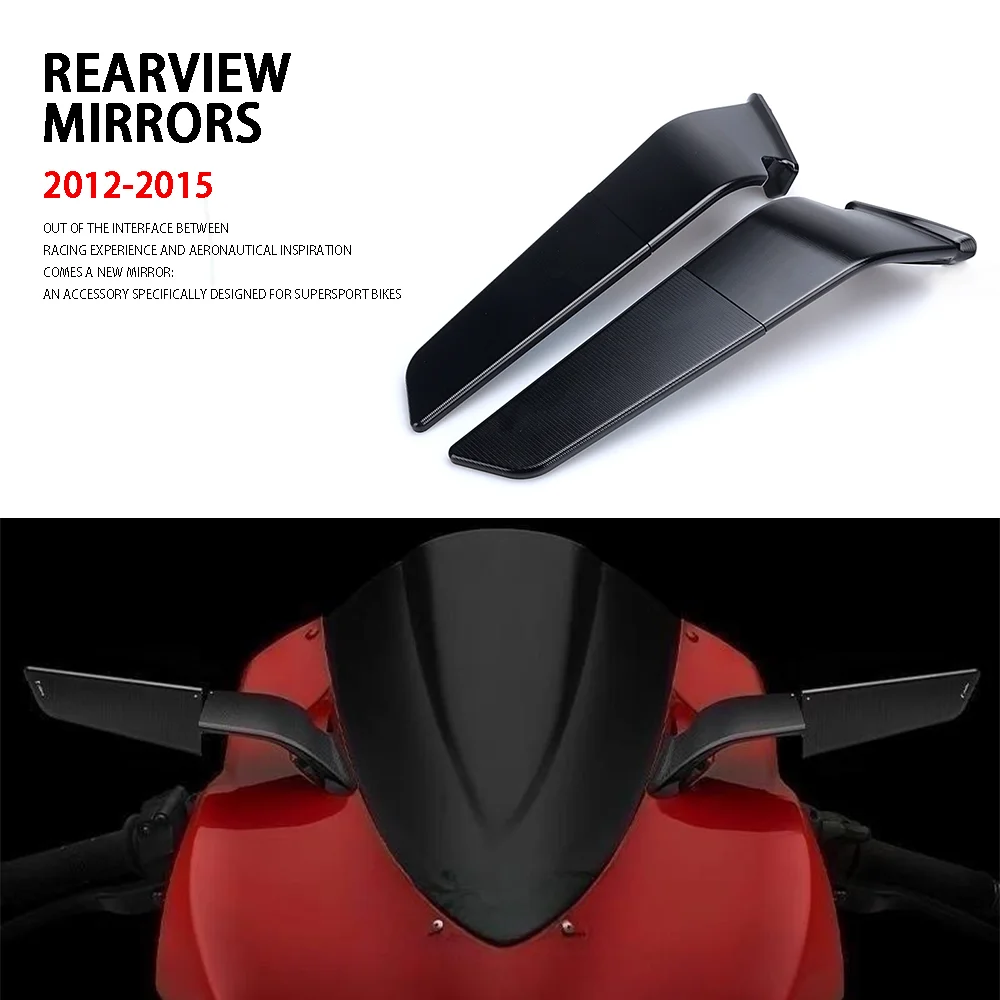 Motorcycle Rearview Mirrors Wind Wing Adjustable Rotating Side Mirrors For Ducati Panigale 1199 S Tricolore PANIGALE 899 ABS