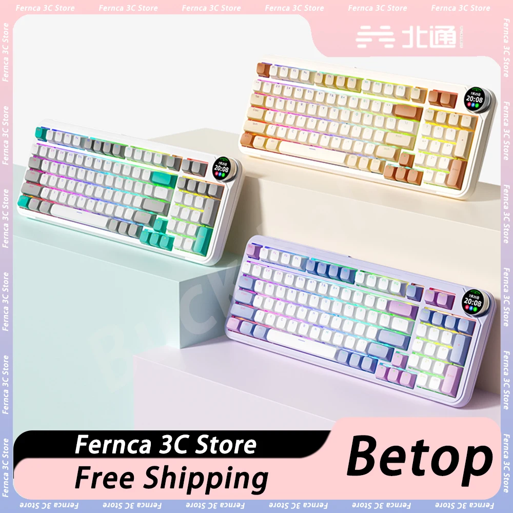 

Beitong Betop Inspiration Mechanical Keyboard Tri Mode Wireless Gasket Hot Swap Gaming Keyboard 97Keys Custom Keyboard PC Gamer