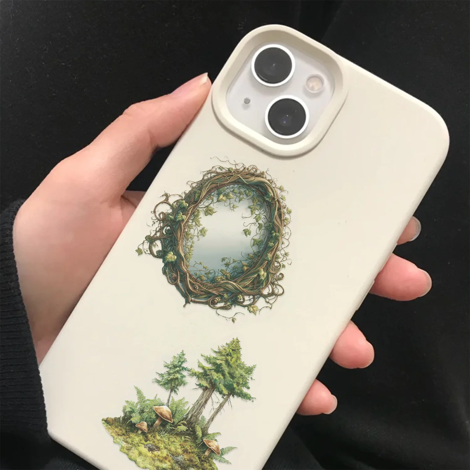 50 Uds. De pegatinas de bosque verde, calcomanías de grafiti transparentes creativas impermeables, decoración DIY, juguetes para niños, equipaje, teléfono, portátil, guitarra