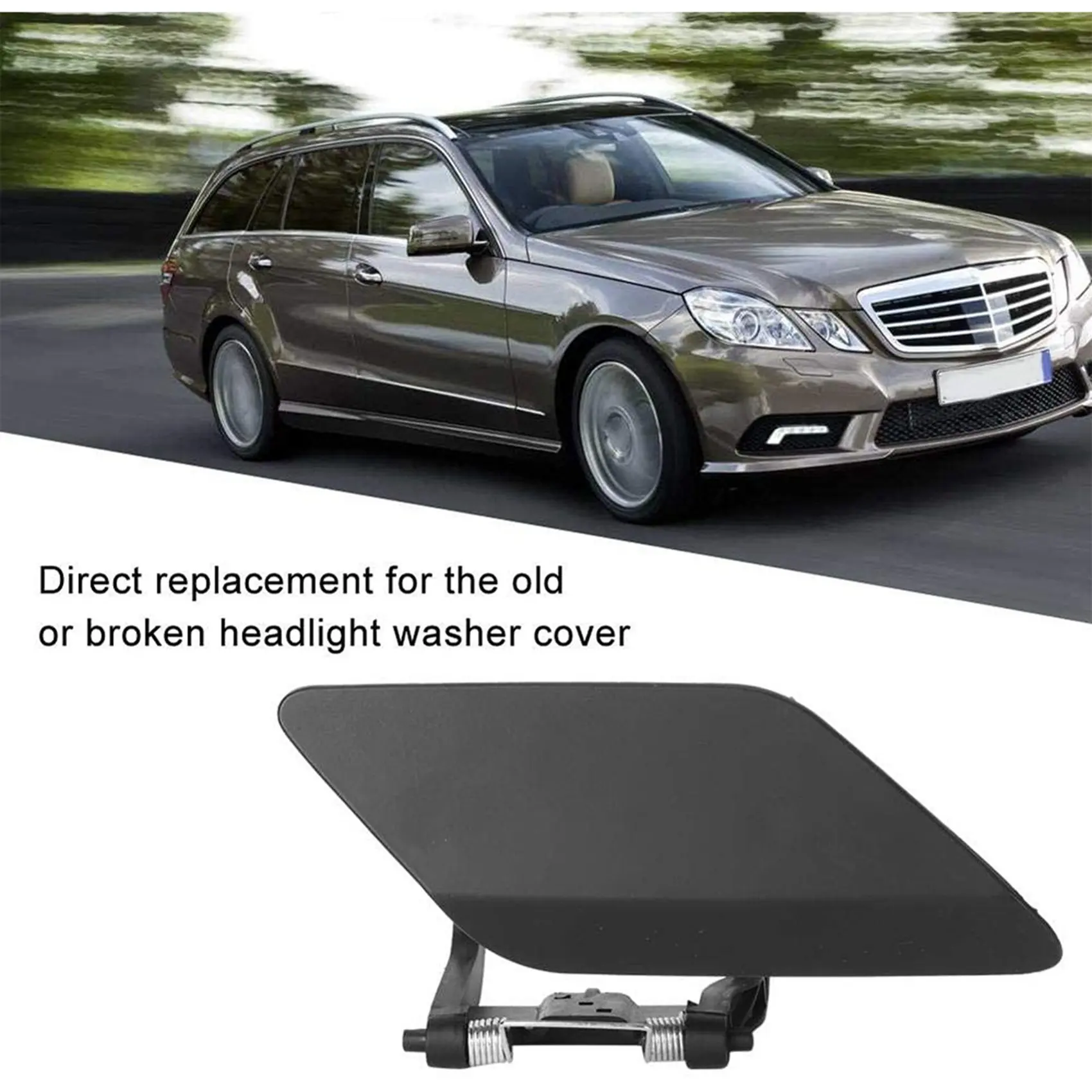 Authentic 2X Car Headlight Washer Nozzle Cover 2128600208 For Mercedes E-Class W212 E200 E260 E250 E300 2008-2013(Right)