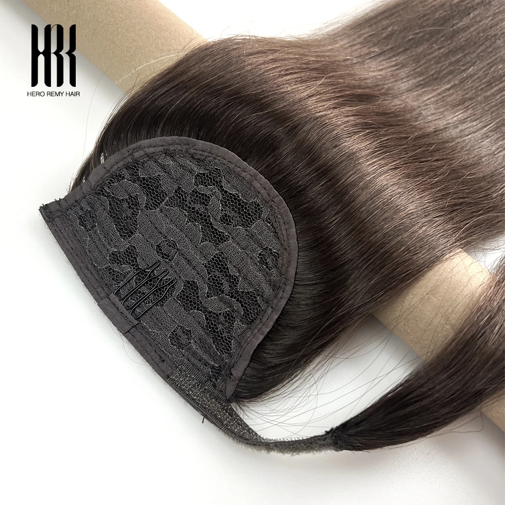 Ponytail Human Hair Wrap Around Horsetail Straight Brazilian100% Remy Human Hair Ponytail Extensions 16-22 inch Hero Remy Hair