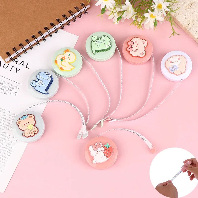 Cartoon Measure Tape Lovely Macaron  Measuring Tape Push Button Mini Tape Measure Tool Sewing Gadget