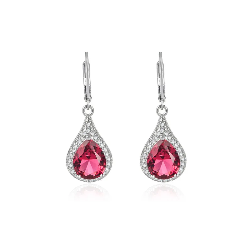 Origin Ruby Jewelry Drop Earring Women 925 Sterling Silver Geometric SAPPHIRE Gemstone Aros Mujer Oreja Bizuteria Ruby Orecchini