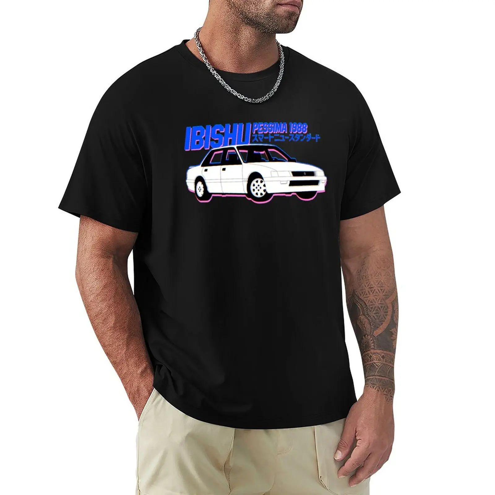 Ibishu Pessima 1988 Pink &amp Blue Variant T-Shirt Plus Size Solid Color T-Shirt