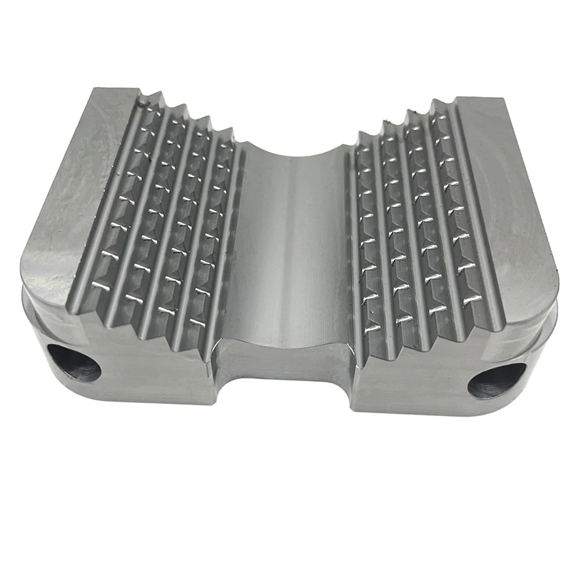 

Custom CNC Milled Aluminum Alloy Vise Jaw, Precision Machined with Knurled/Toothed Grip Teeth